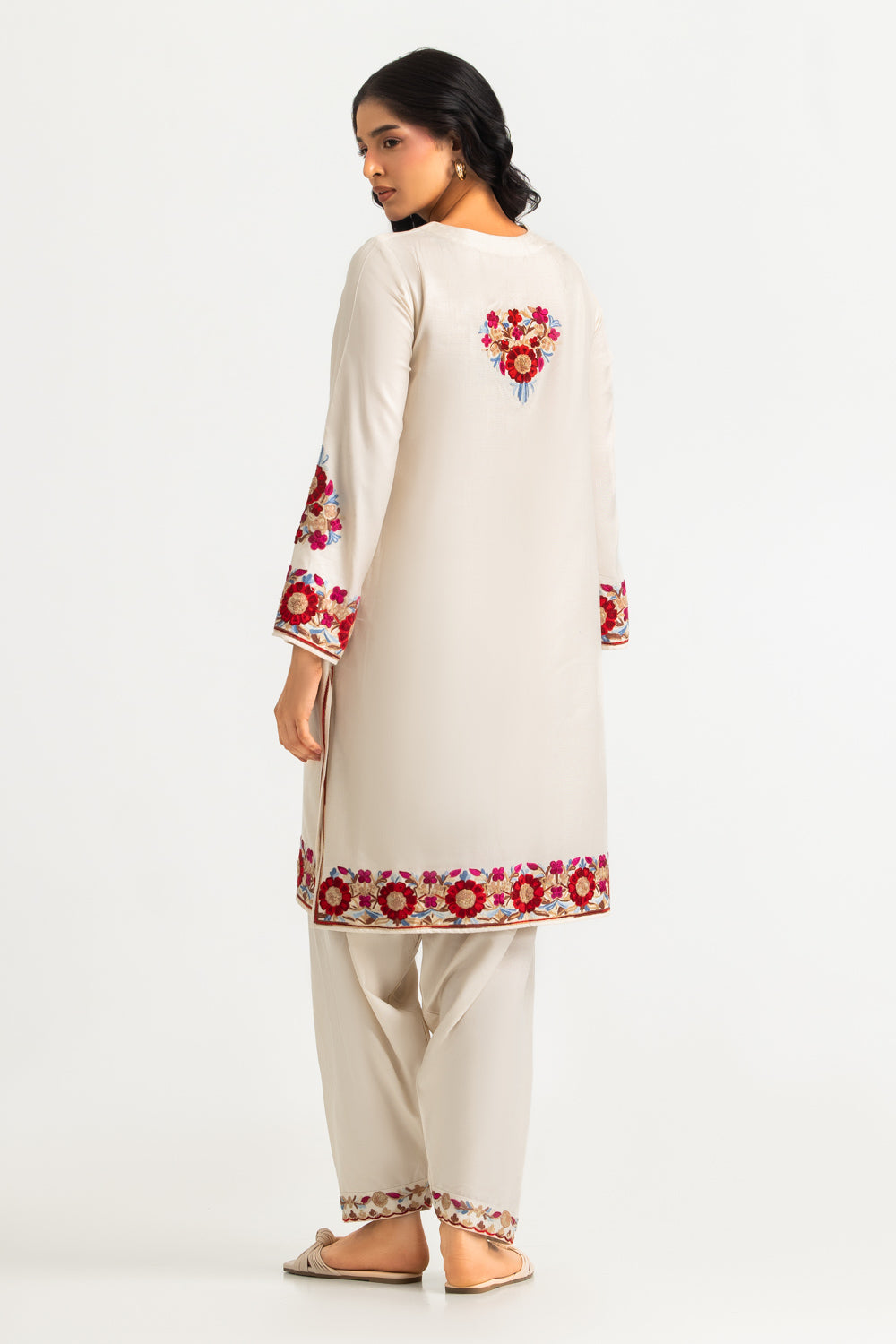 Acrylic Embroidered Shirt And Trouser