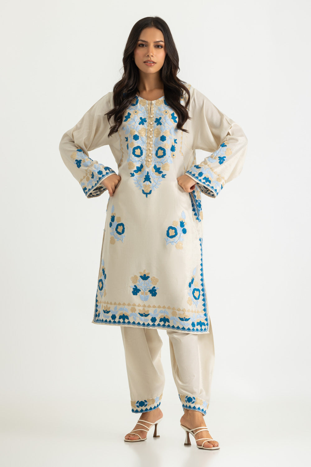 Acrylic Embroidered Shirt Trouser