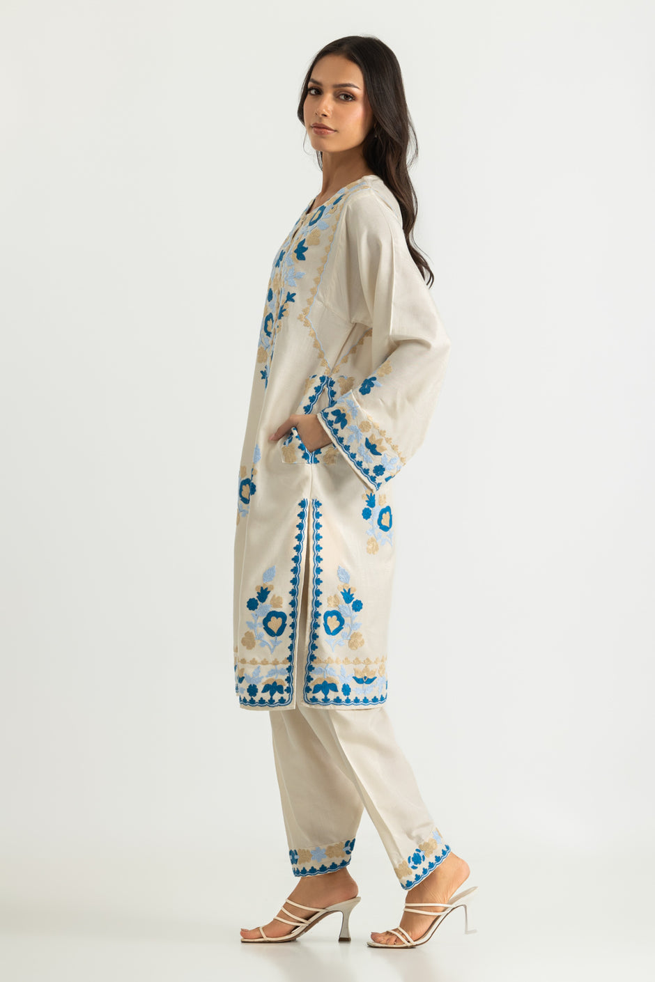 Acrylic Embroidered Shirt Trouser
