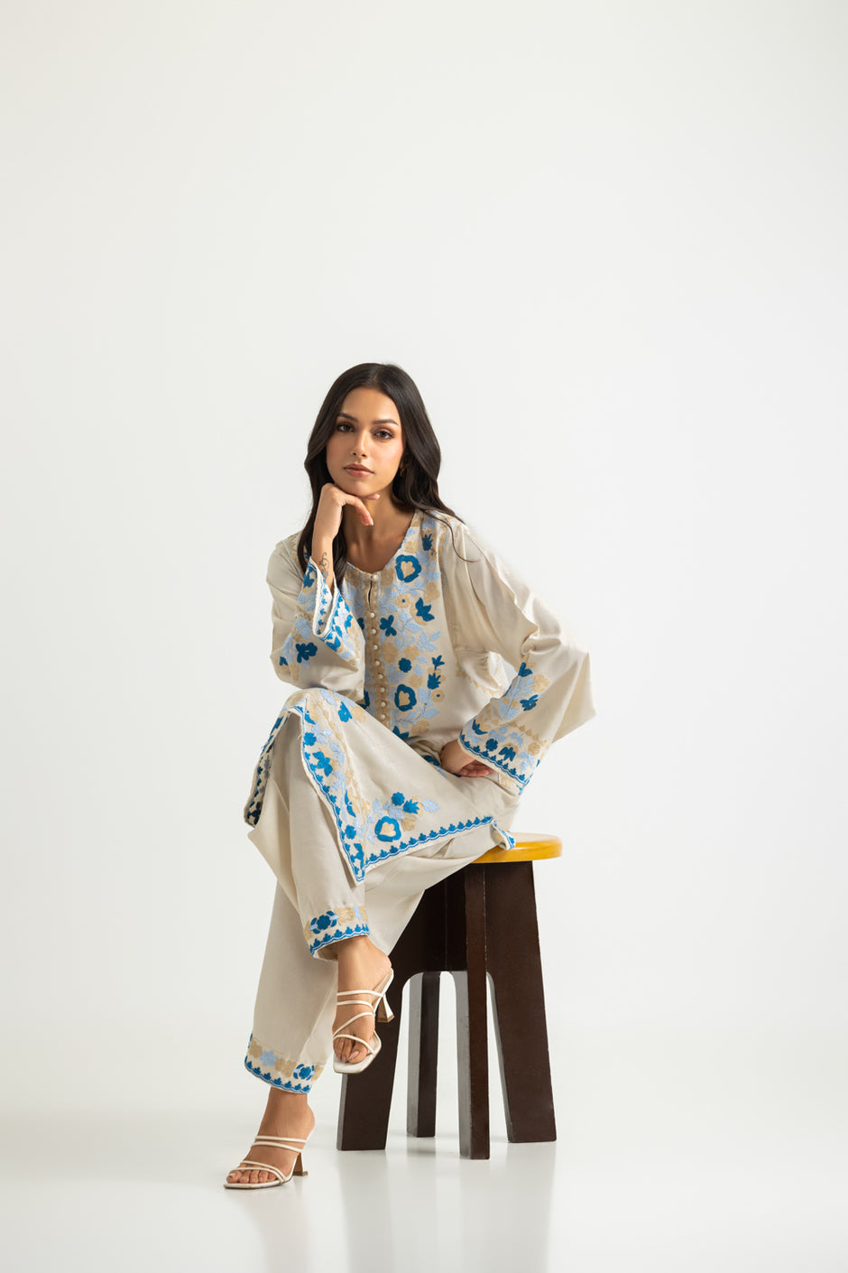Acrylic Embroidered Shirt Trouser