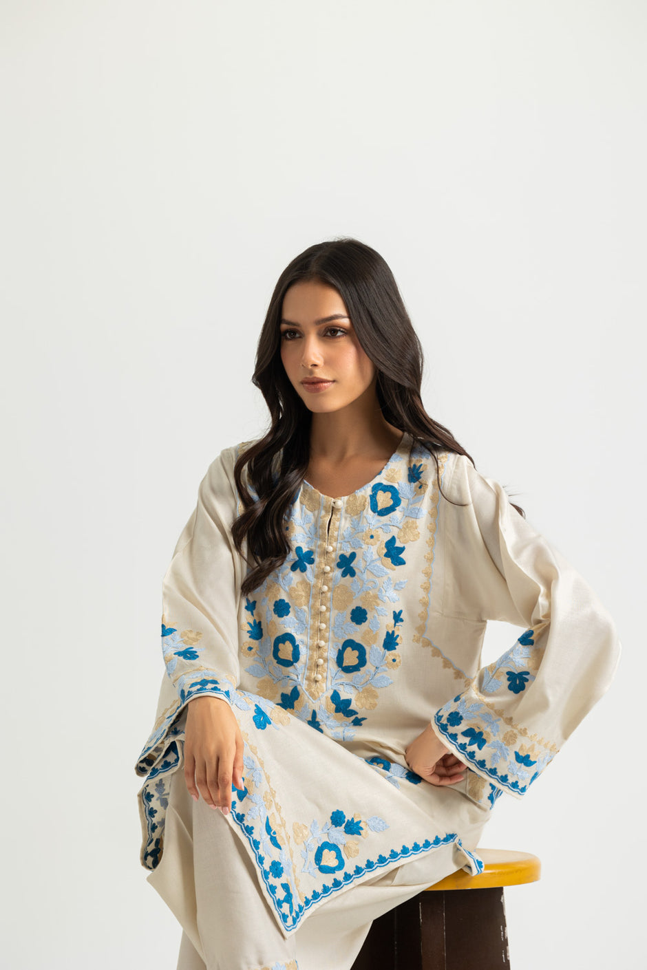 Acrylic Embroidered Shirt Trouser