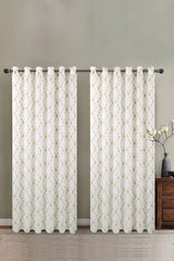 Almond buff Embroidered Curtain