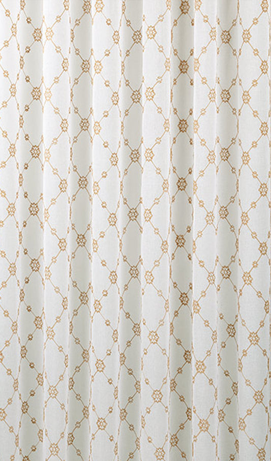 Almond buff Embroidered Curtain