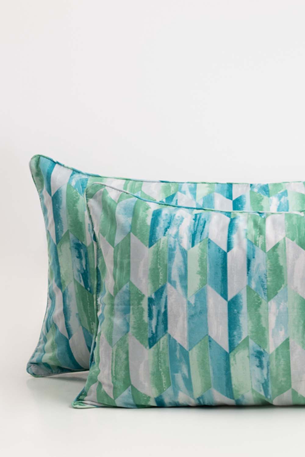 Aqua Prism Pillow Cover Set