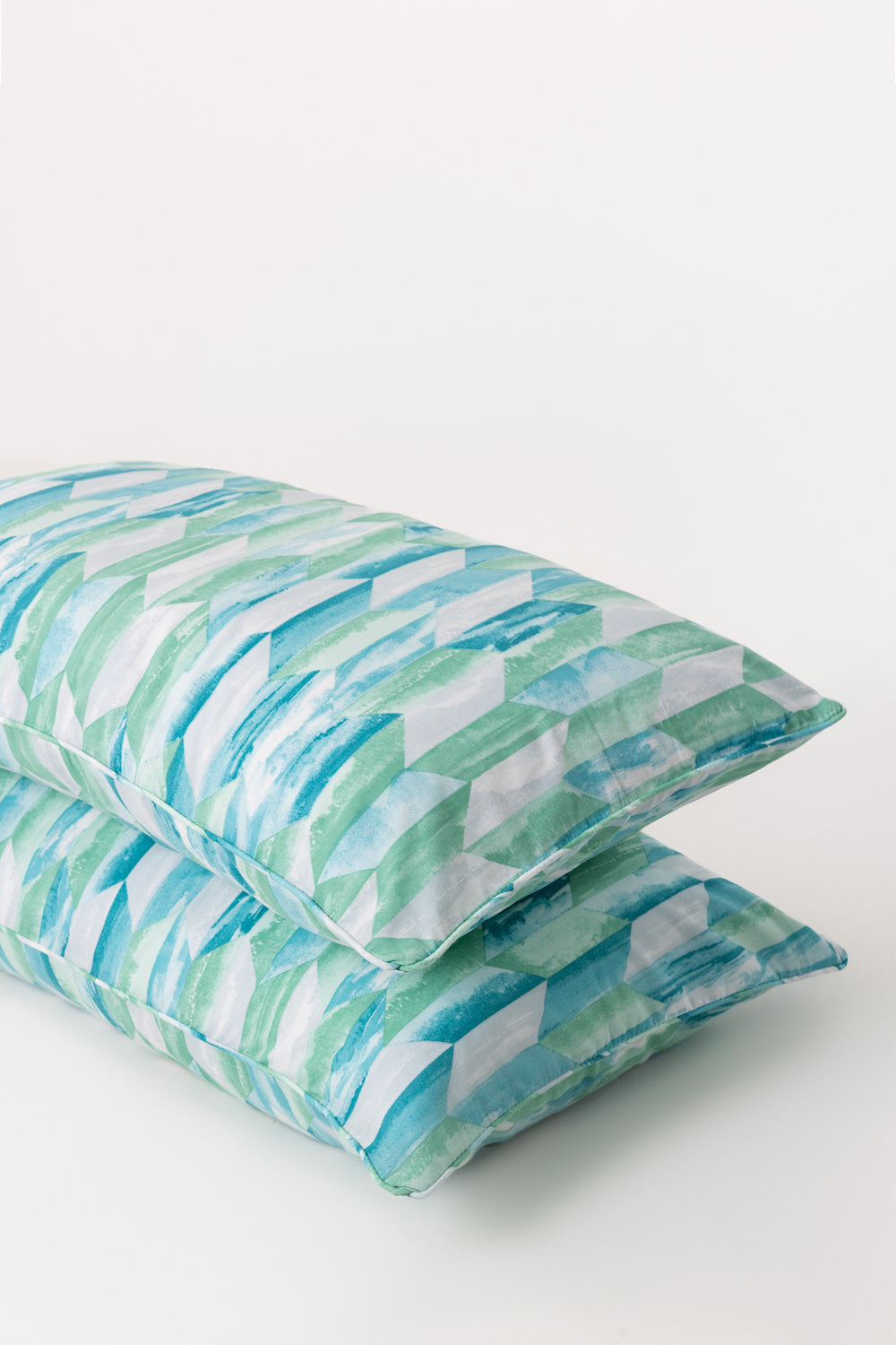 Aqua Prism Pillow Cover Set