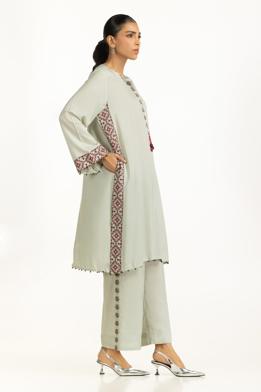 Arabic Linen Block Printed Co-Ord Set IUSTTS-1179