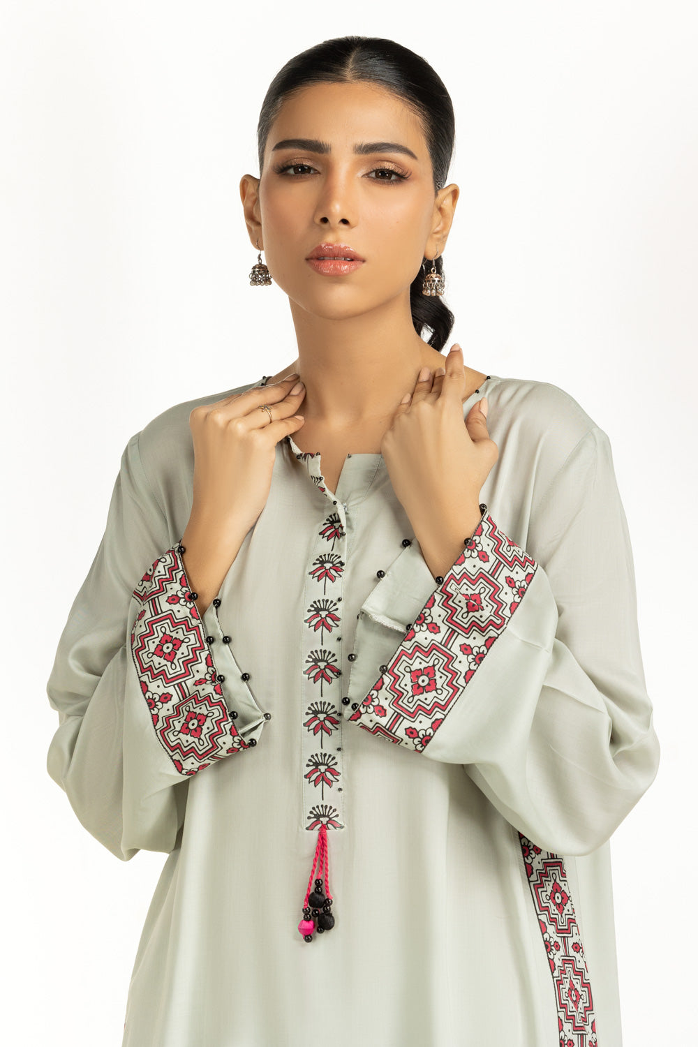 Arabic Linen Block Printed Co-Ord Set IUSTTS-1179