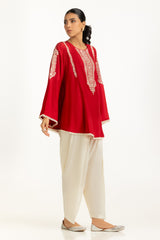 Arabic Linen Embroidered Shirt And Dyed Shalwar IUSTTS-1126