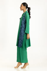 Arabic Linen Embroidered Co-Ord Set IUSTTS-1191