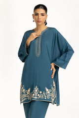Arabic Linen Embroidered Co-Ord Set IUSTTS-1212