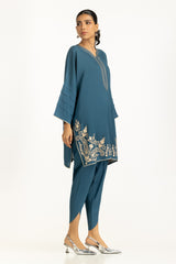 Arabic Linen Embroidered Co-Ord Set IUSTTS-1212