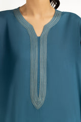 Arabic Linen Embroidered Co-Ord Set IUSTTS-1212