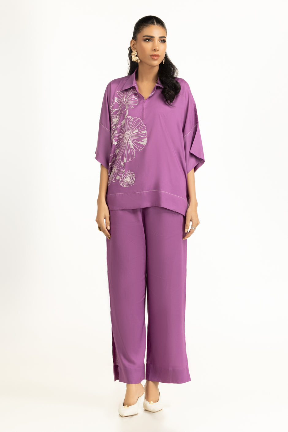 Arabic Linen Embroidered Co-Ord Set