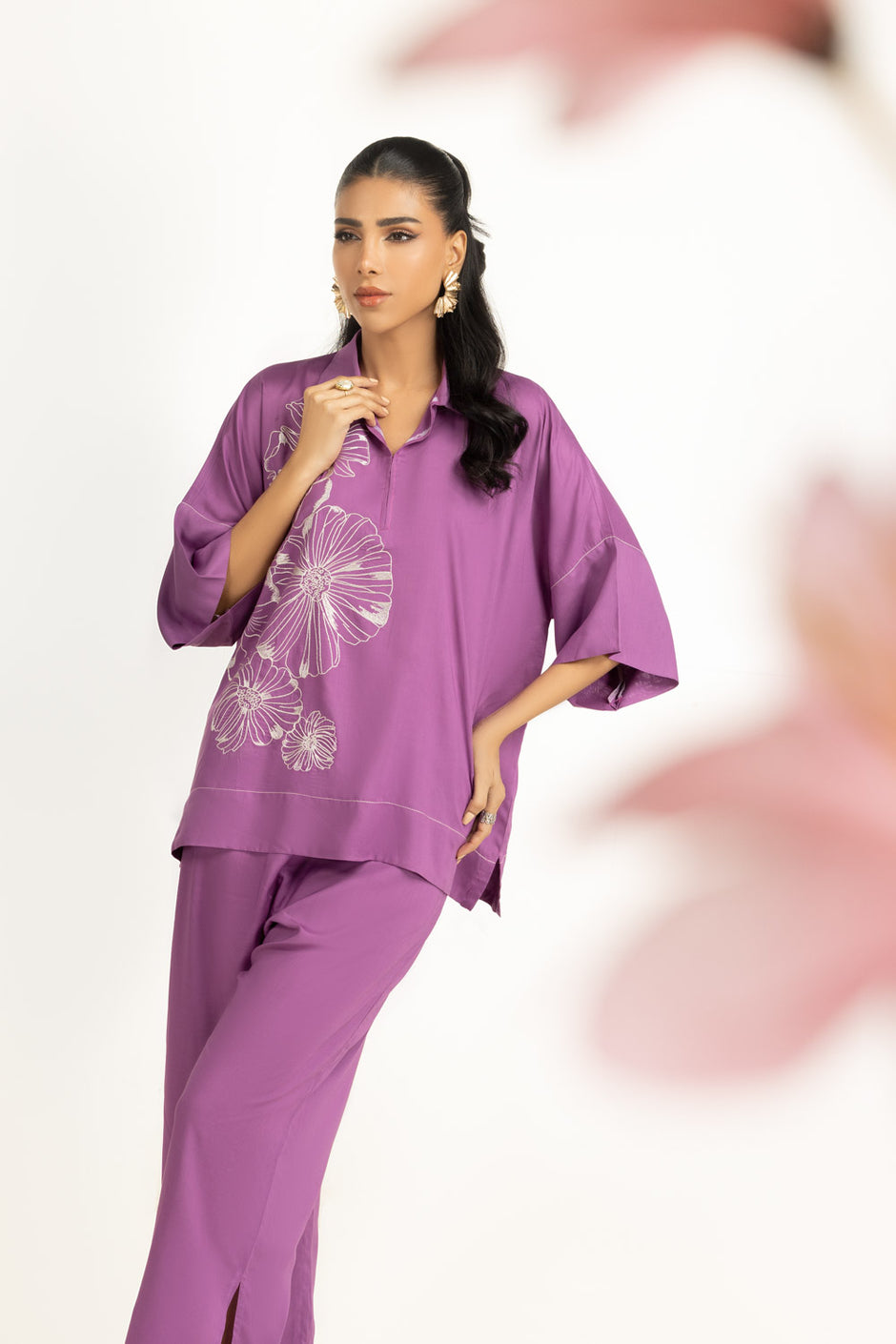Arabic Linen Embroidered Co-Ord Set