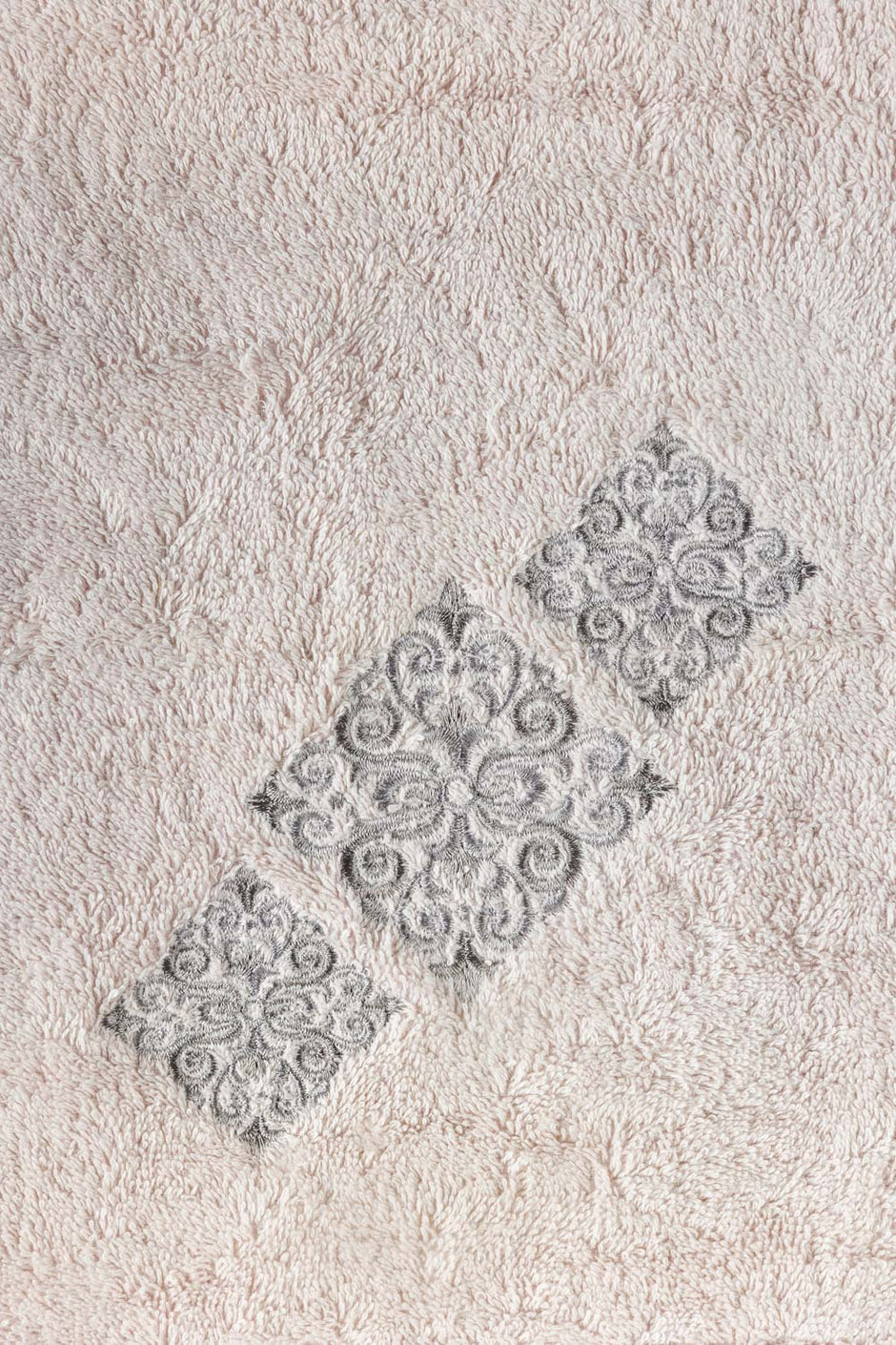 Ash Lilac Embroidered Towel