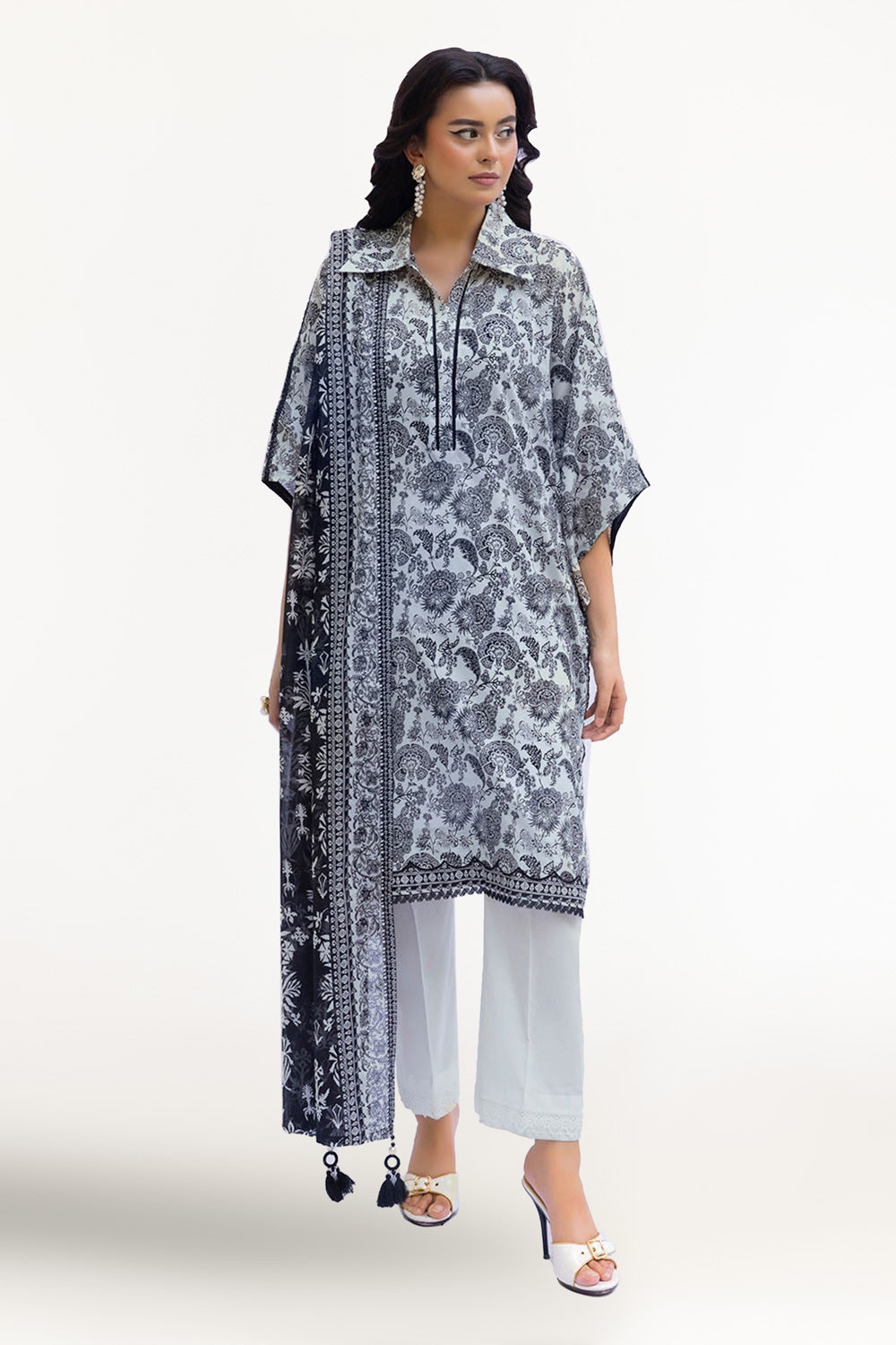 3 Piece Unstitched Printed Lawn Suit