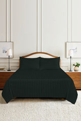 Black Luxury Stripe Bed Sheet Set