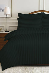 Black Luxury Stripe Quilt Cover Set