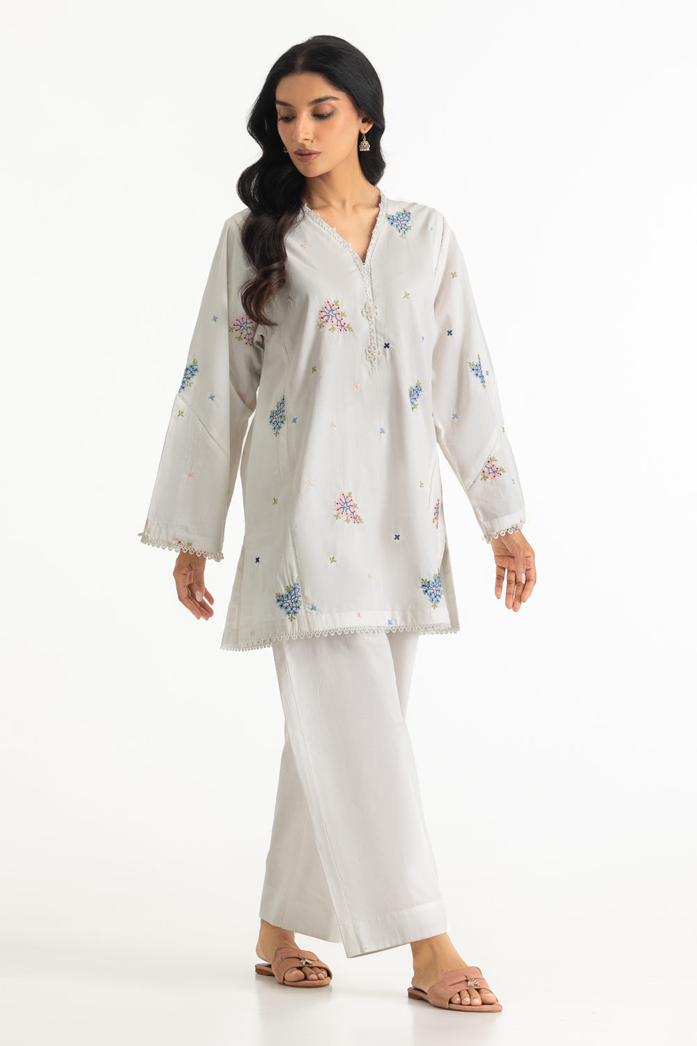 Blended Embroidered Co-Ord Set