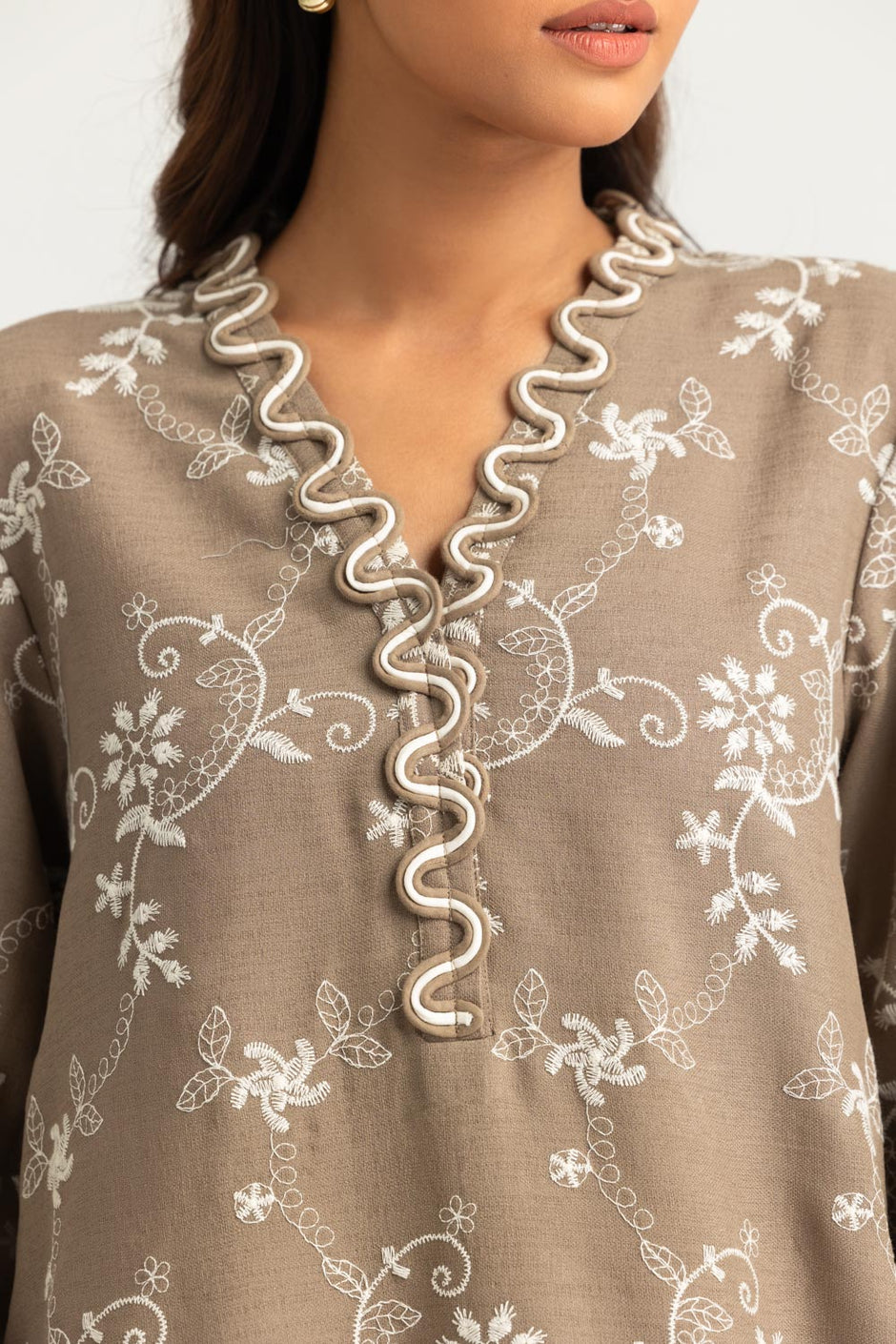 Blended Embroidered Shirt And Dyed Shalwar