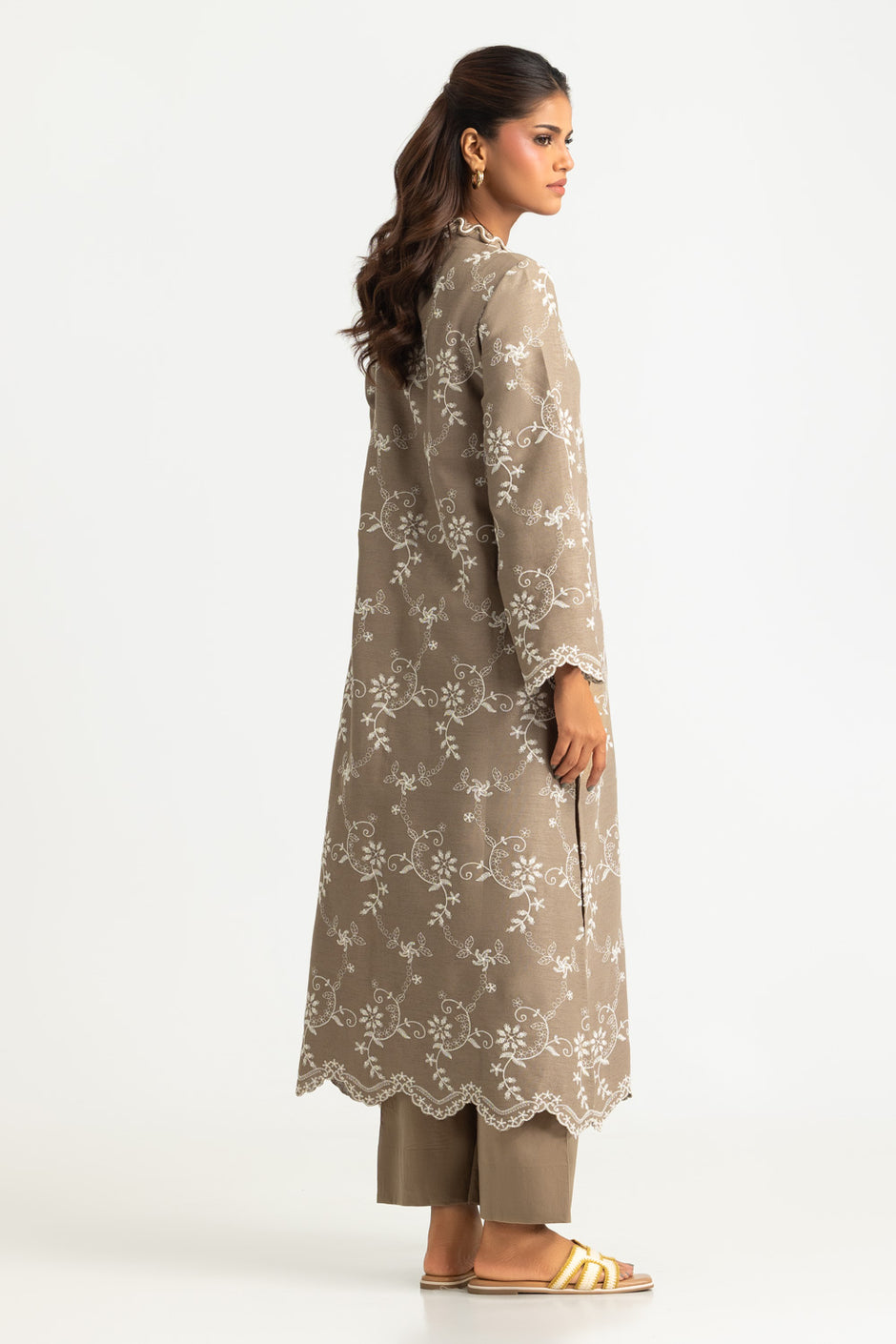 Blended Embroidered Shirt And Dyed Trouser