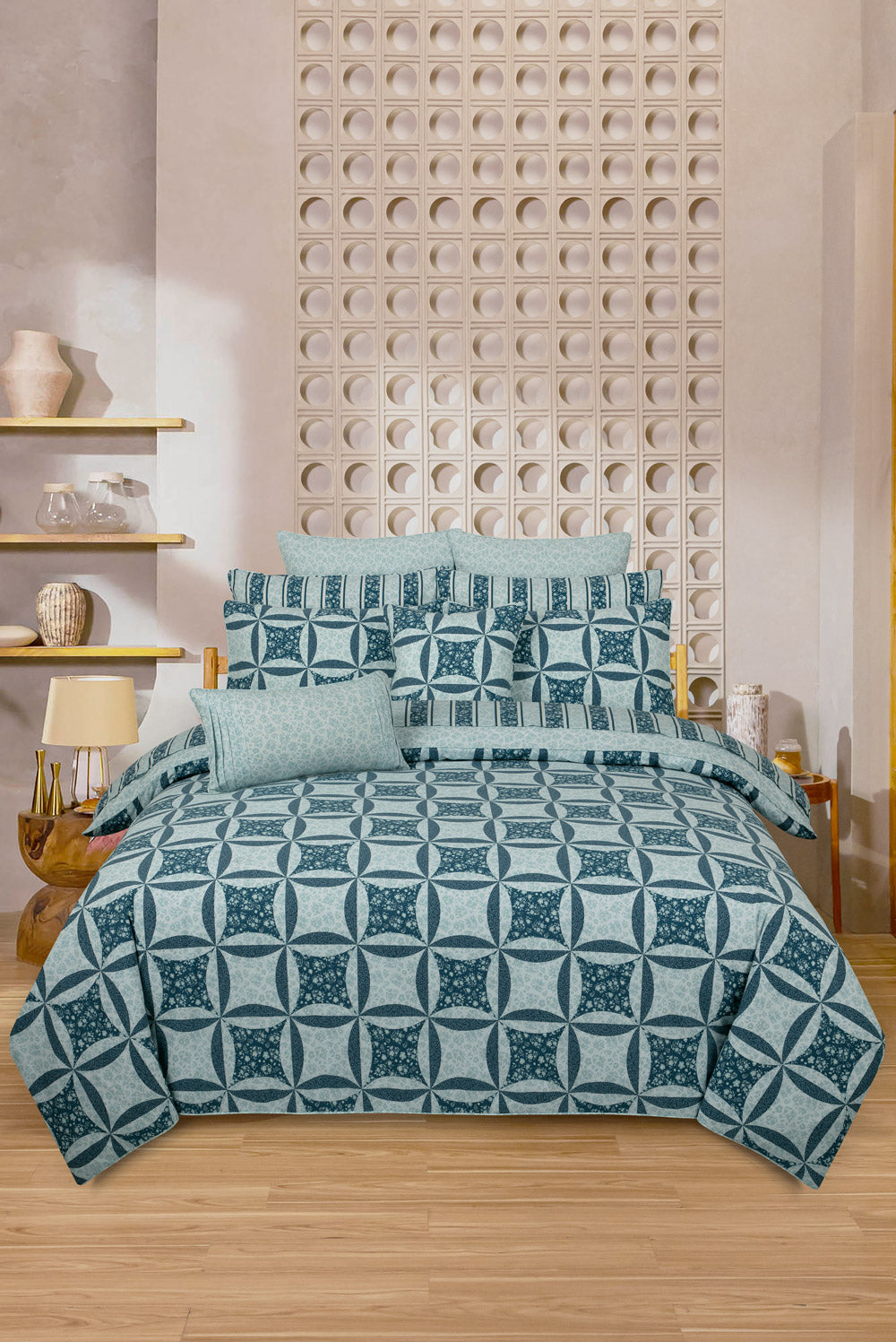Blue Patch Quilt Cover Set