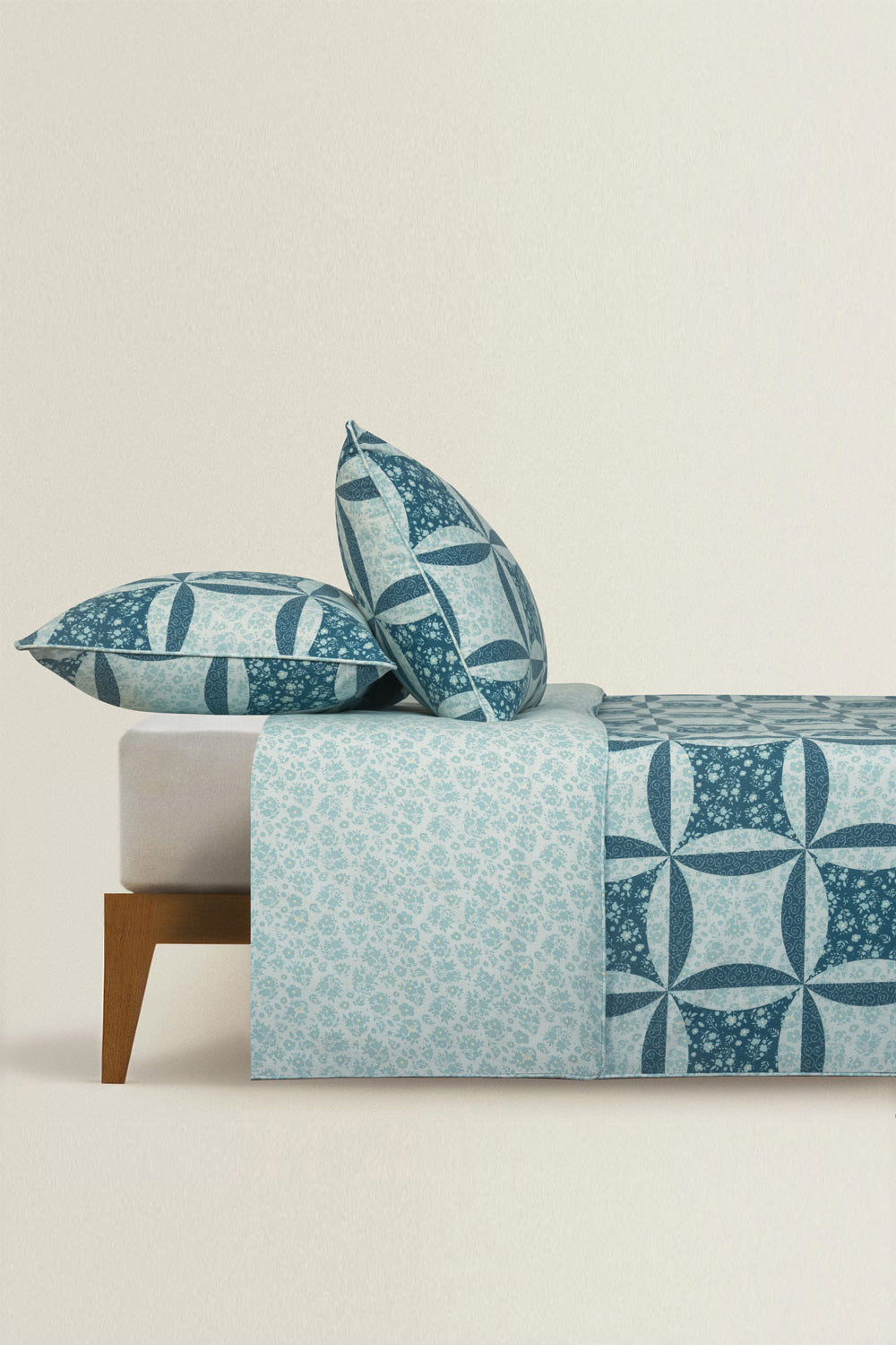 Blue Patch Quilt Cover Set
