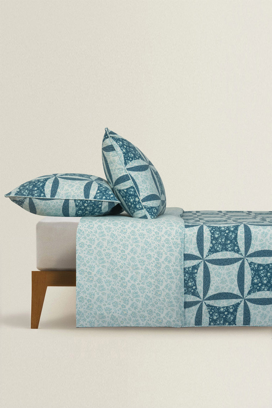 Blue Patch Quilt Cover Set