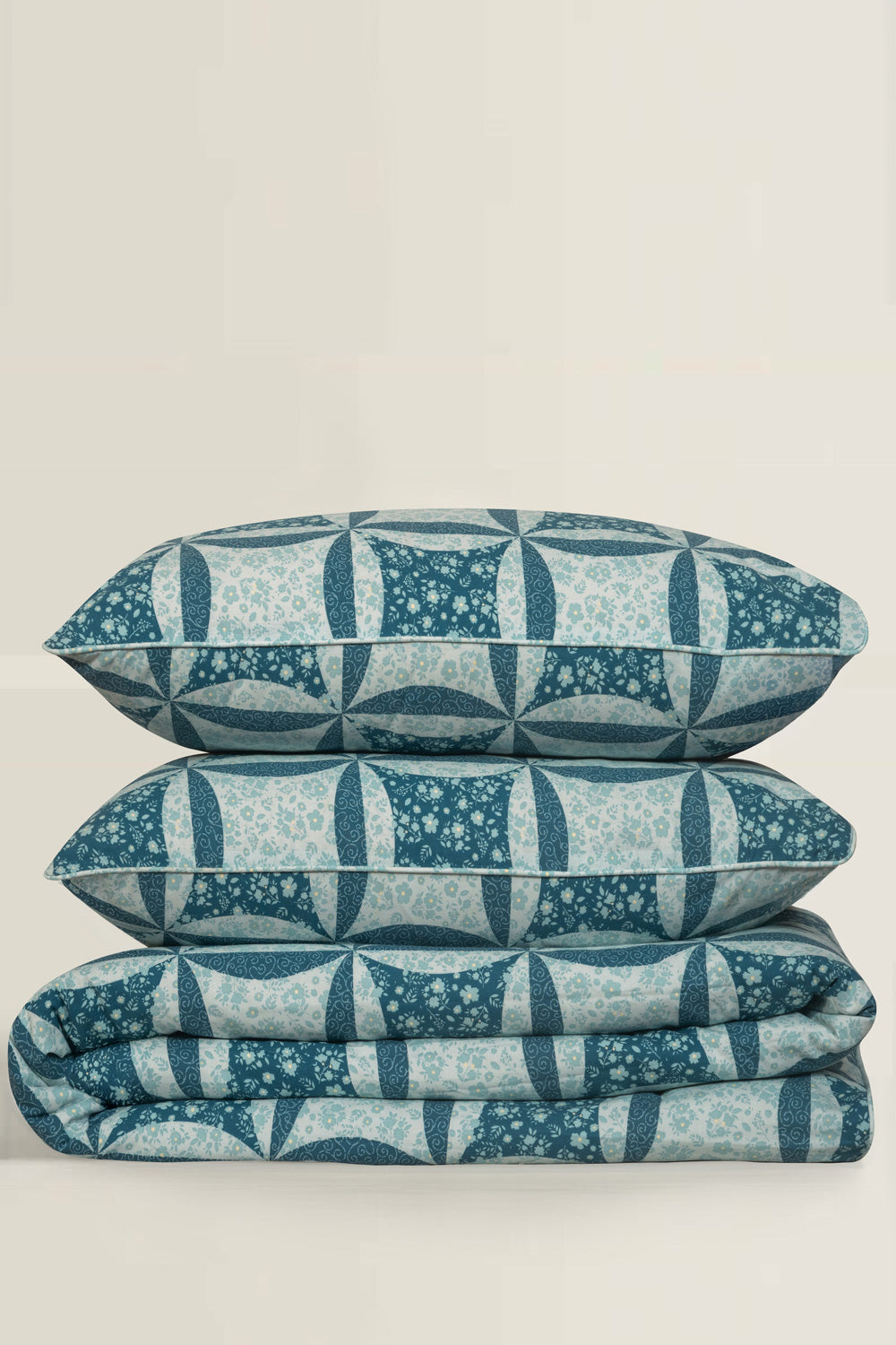 Blue Patch Quilt Cover Set