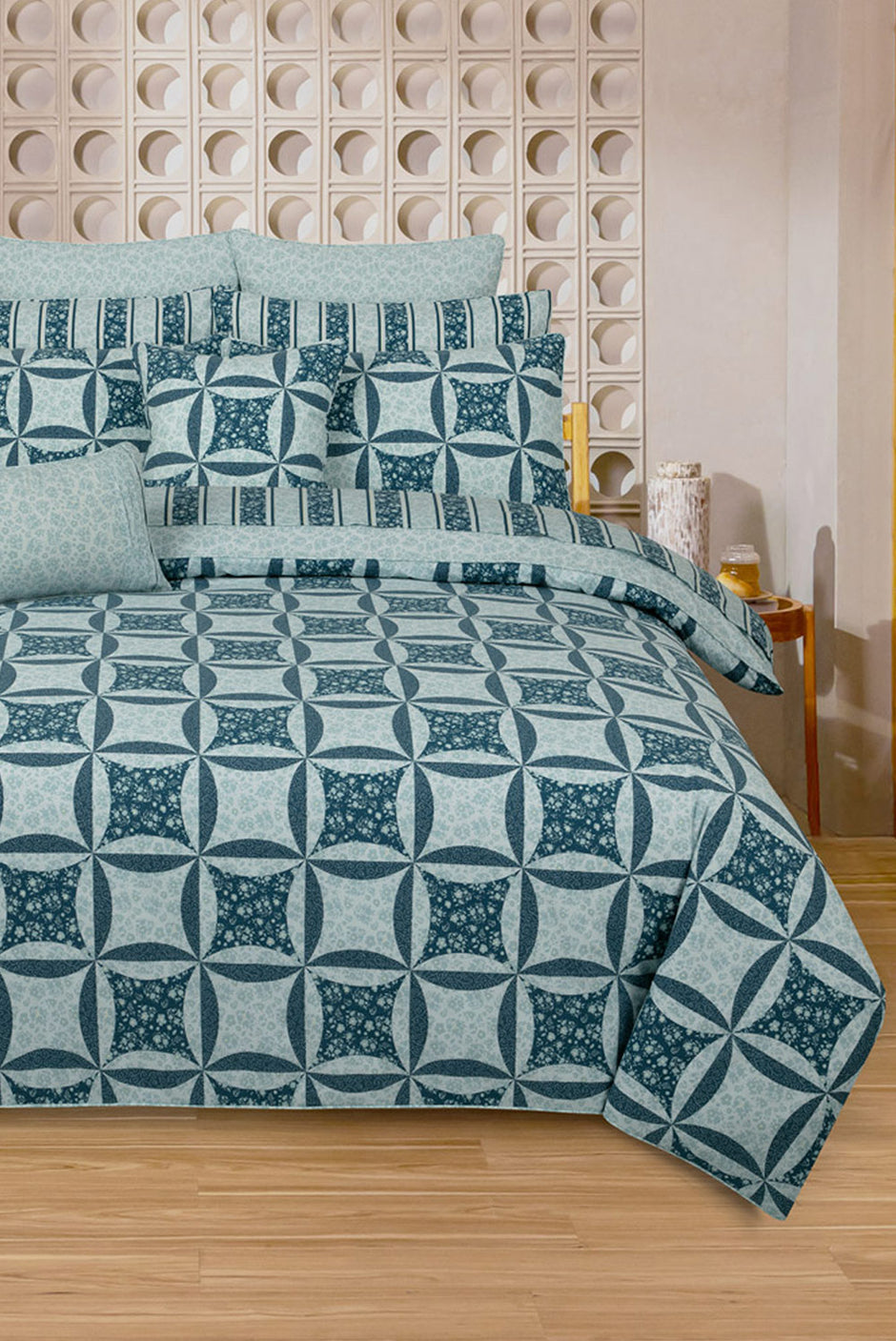 Blue Patch Quilt Cover Set