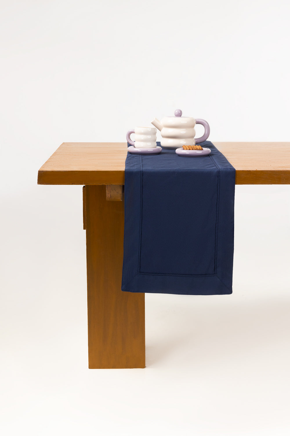 Blue Cube Dobby Table Runner