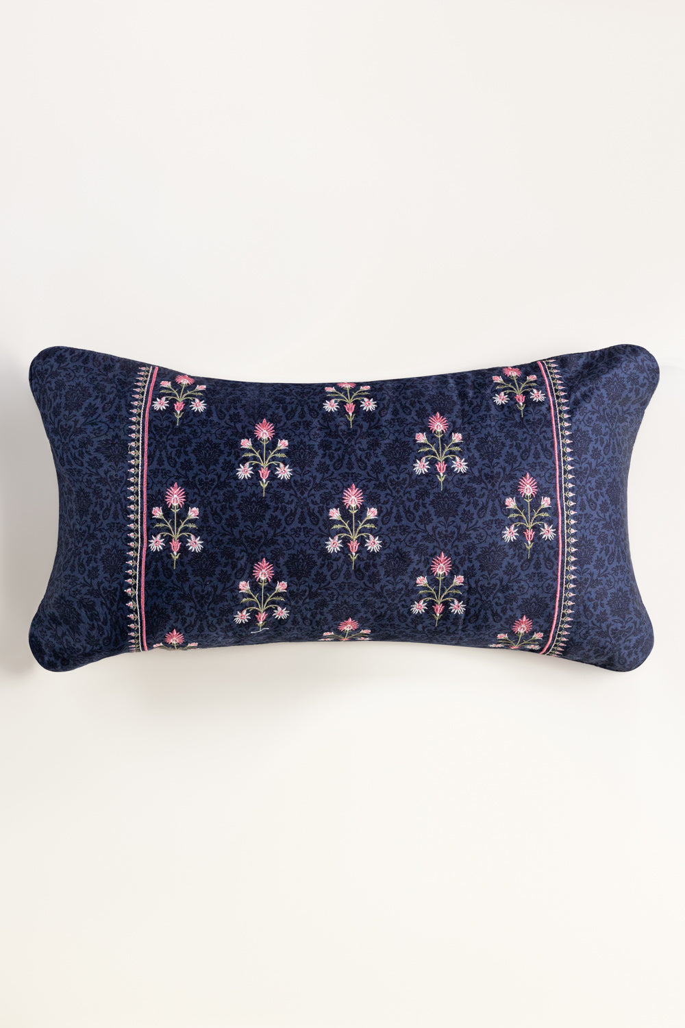 Blue Jewel Embroidered Deck Cushion Cover