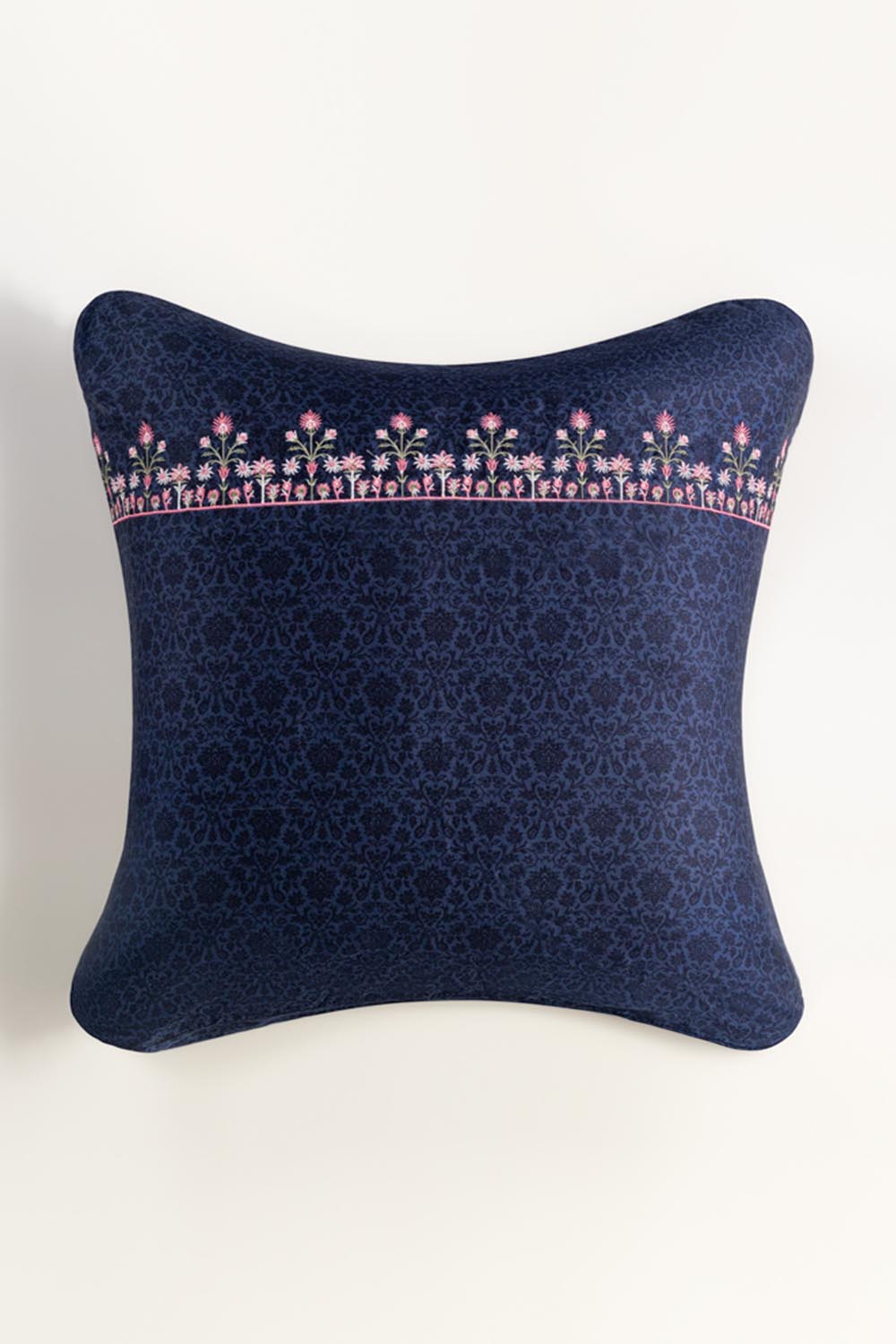 Blue Jewel Embroidered Euro Sham Cushion Cover