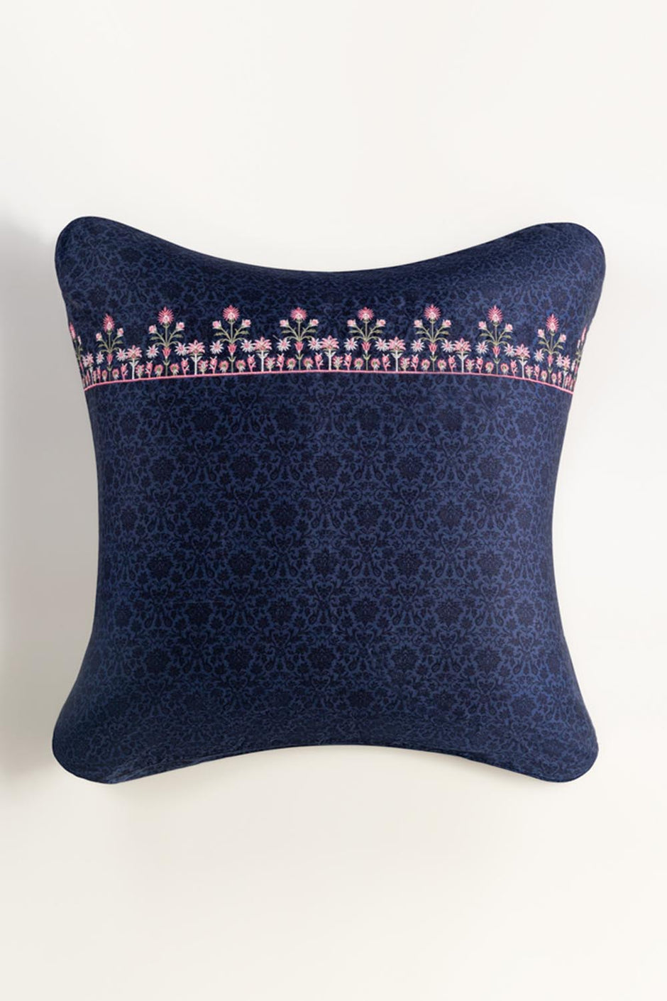 Blue Jewel Embroidered Euro Sham Cushion Cover
