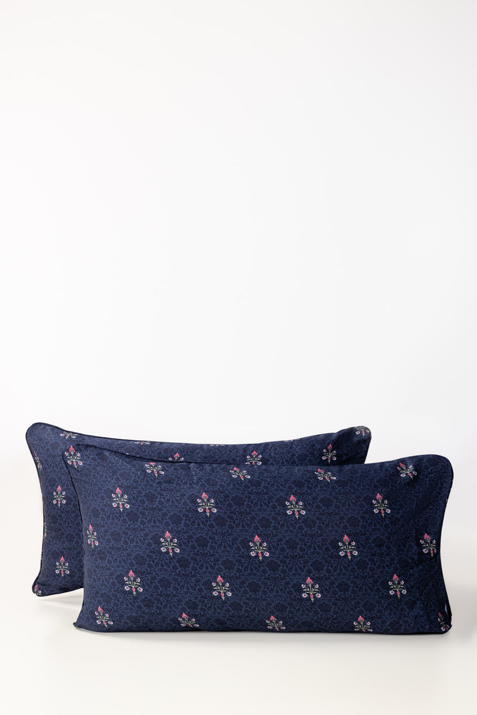 Blue Jewel Embroidered Pillow Cover Set