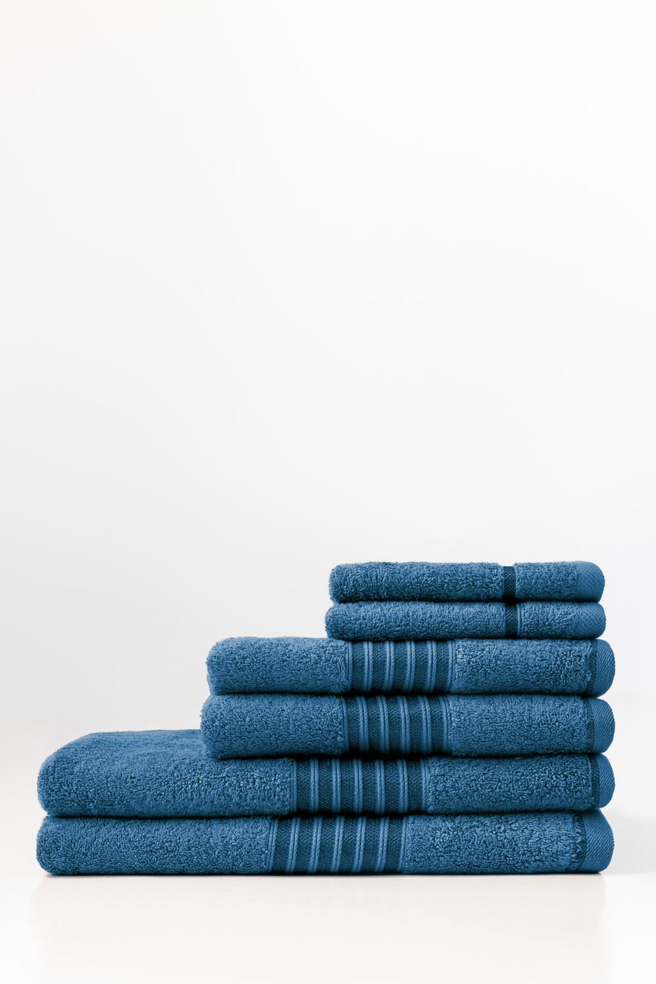 Blue Steel 6Pcs Combed  Towel Set