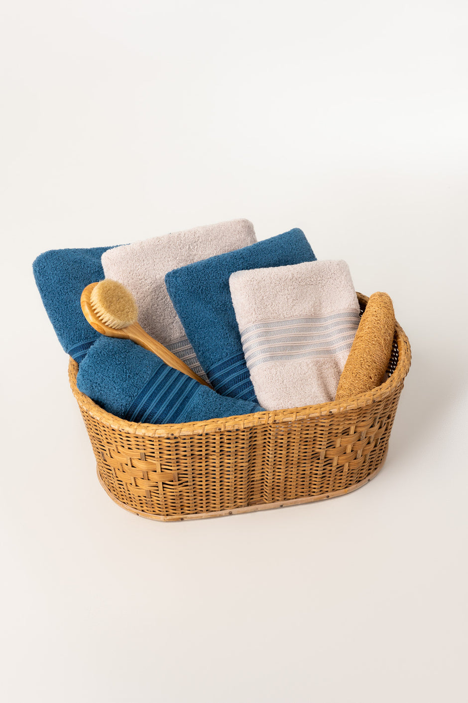 Blue Steel 6Pcs Combed  Towel Set