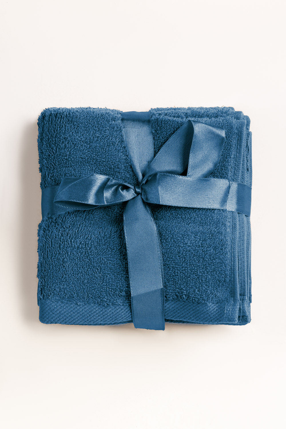 Blue Steel 4 Pcs Combed Face Towel Set