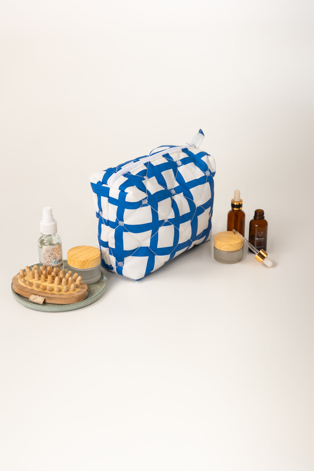 Blue Print Quilted Pouch