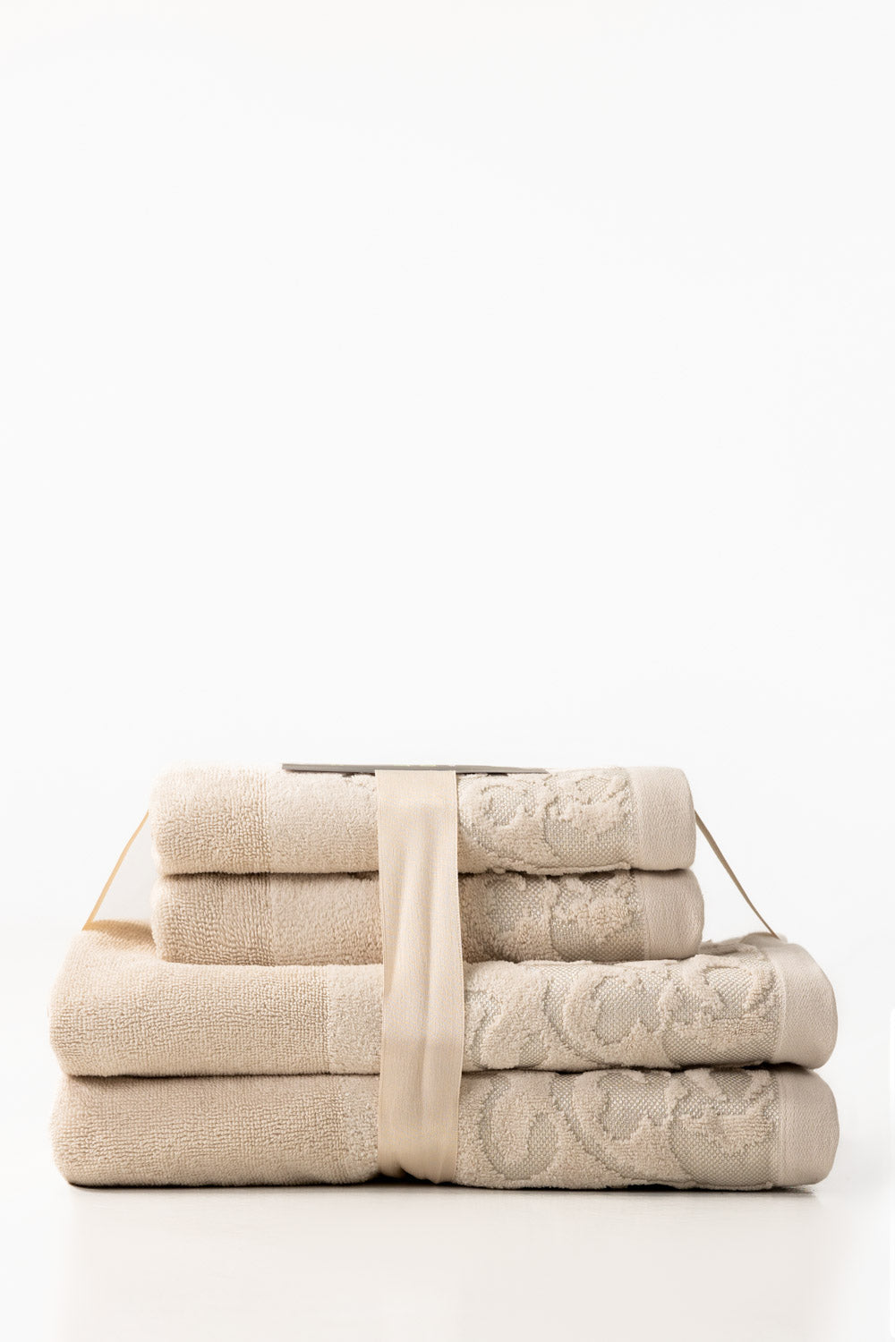 Bone 4pcs Jacquard Dyed Towel Set