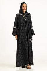 Brochia Georgette Embroidered Abaya With Embroidered Scarf IPAB-22160