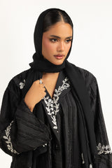 Brochia Georgette Embroidered Abaya With Embroidered Scarf IPAB-22160