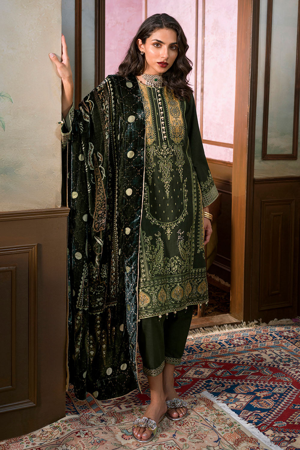 3 Piece Embroidered Suit