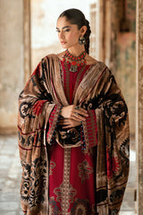 3 Piece Burnout Velvet Suit with Embroidered Raw Silk Shirt and Trouser BVL-52002