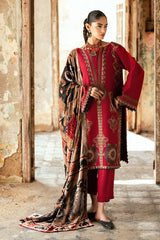 3 Piece Burnout Velvet Suit with Embroidered Raw Silk Shirt and Trouser BVL-52002
