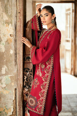 3 Piece Burnout Velvet Suit with Embroidered Raw Silk Shirt and Trouser BVL-52002