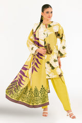 3 Piece Printed Corduroy Suit with Dupatta CD-52004