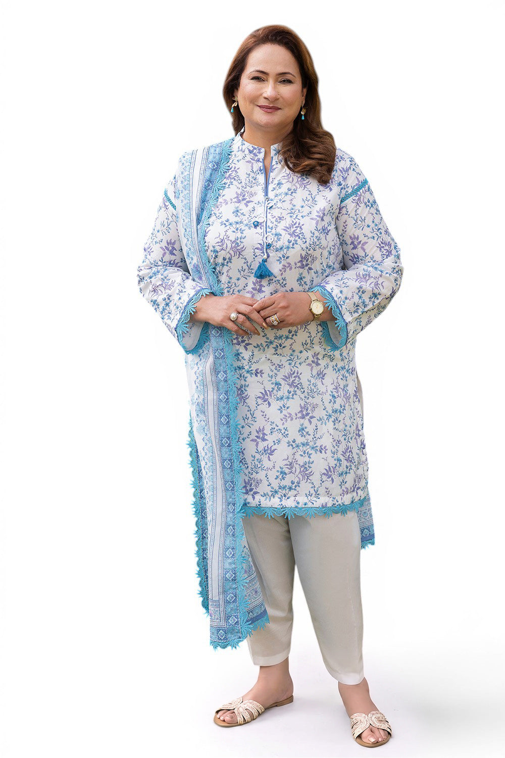 3 Piece Printed Suit