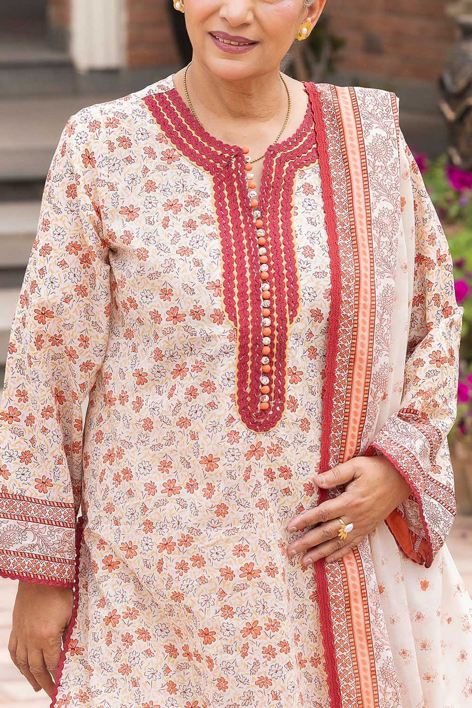 3 Piece Printed Suit