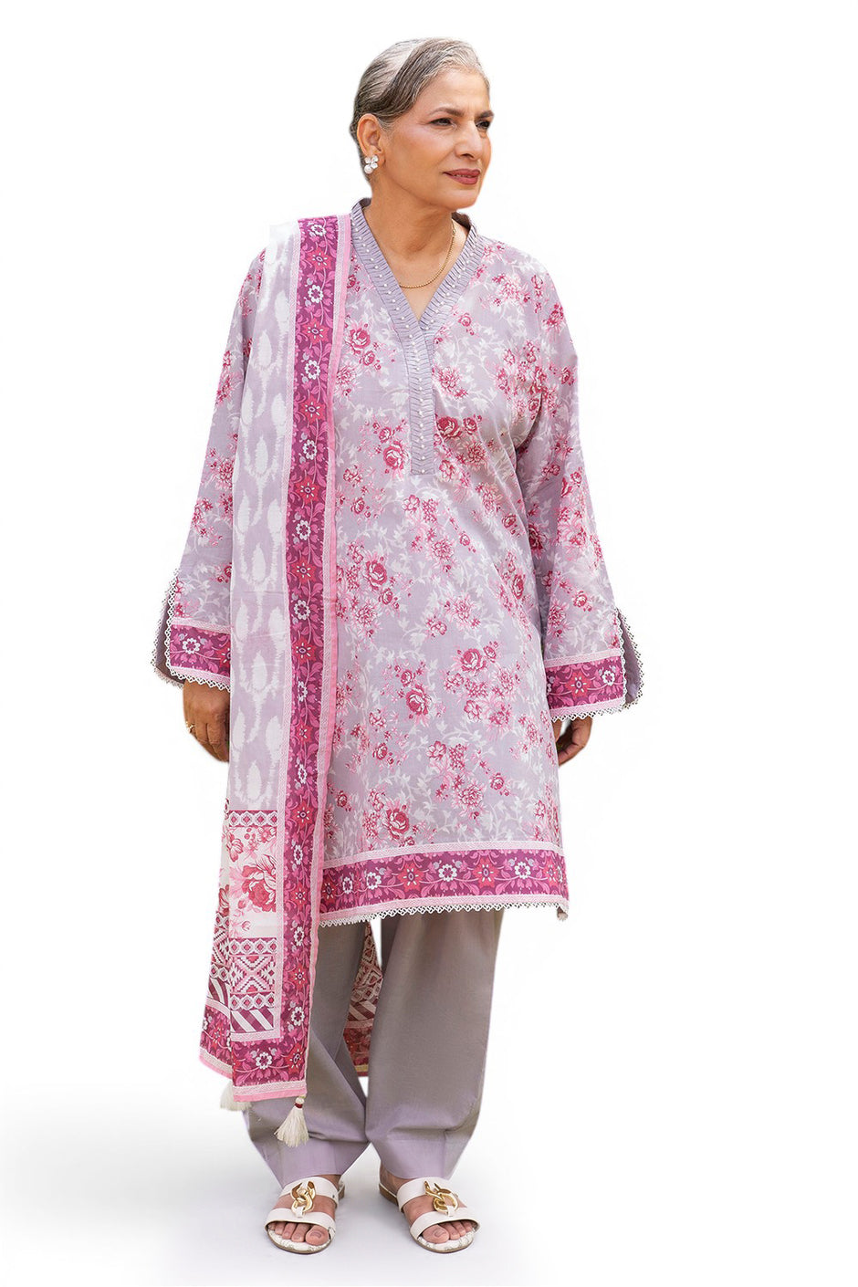 3 Piece Printed Suit